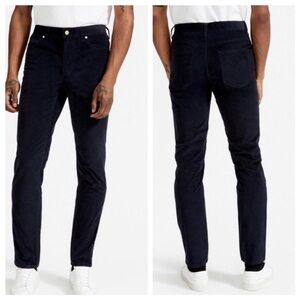 Everlane men thin corduroy pant sz 31x32 black guc
